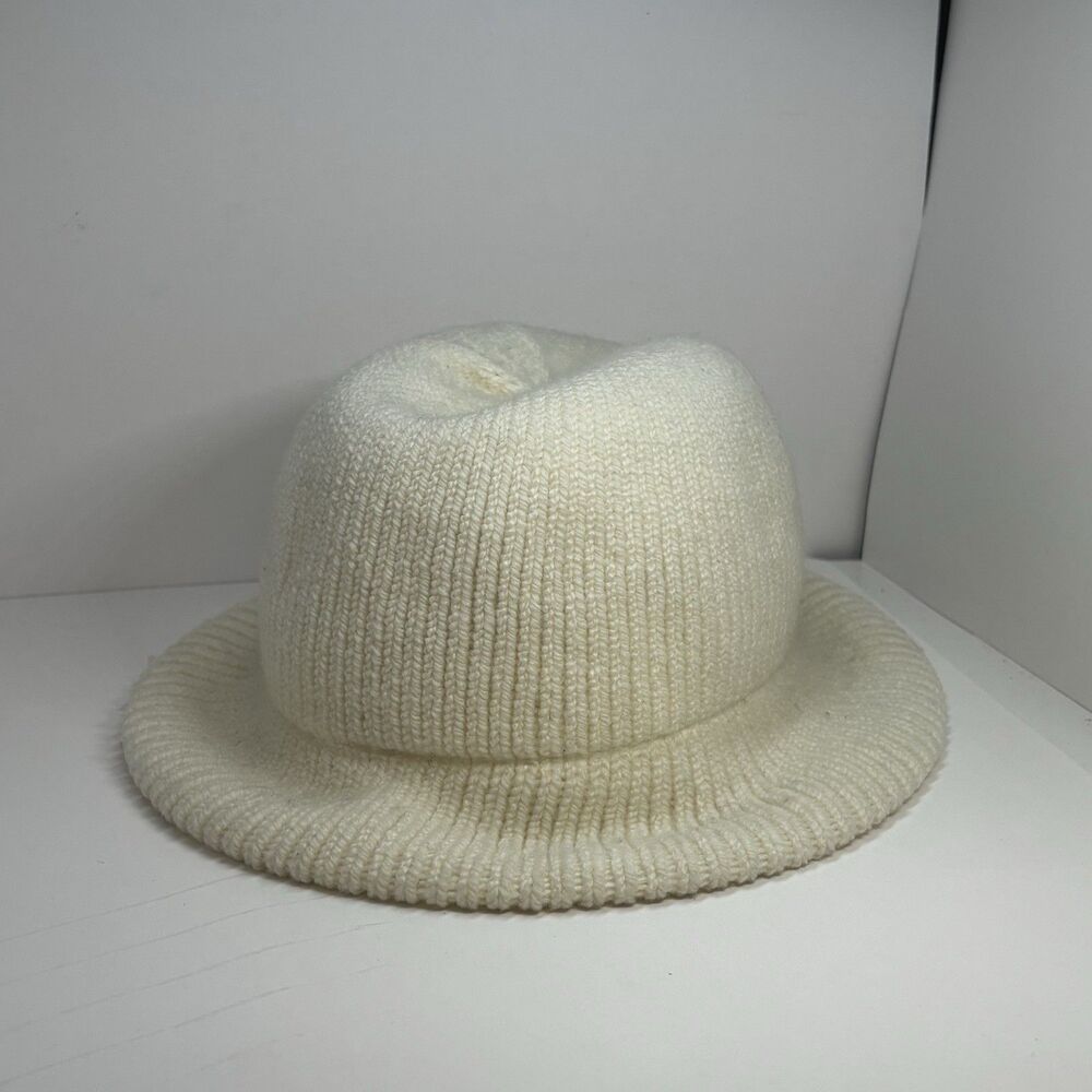 Vintage Aris Structured Knit Fedora Bucket Hat 70s/80s Medium